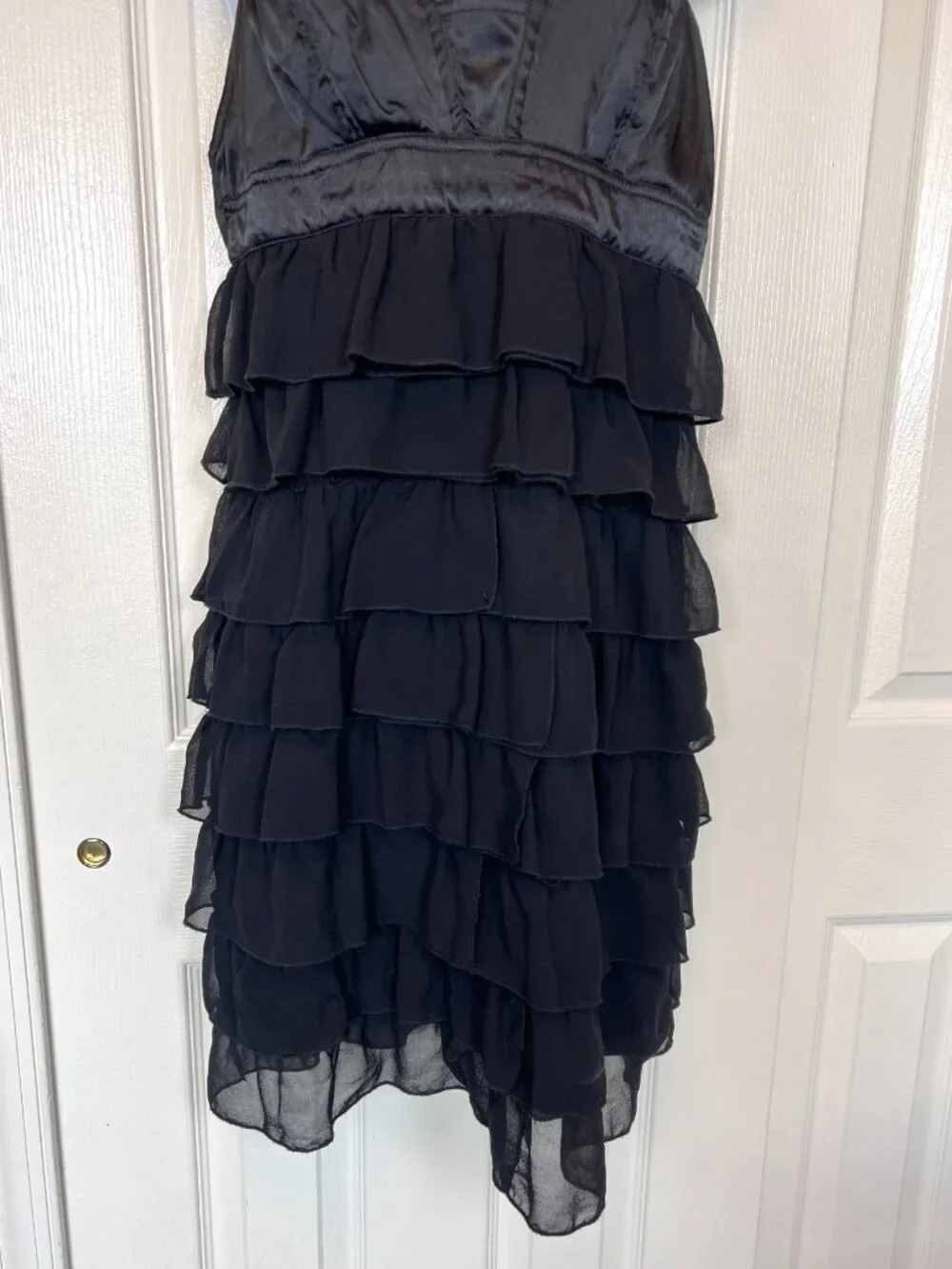 Y2K Charlotte Russe Black Tiered Open Back Mini Dress Size Homecoming Whimsygoth